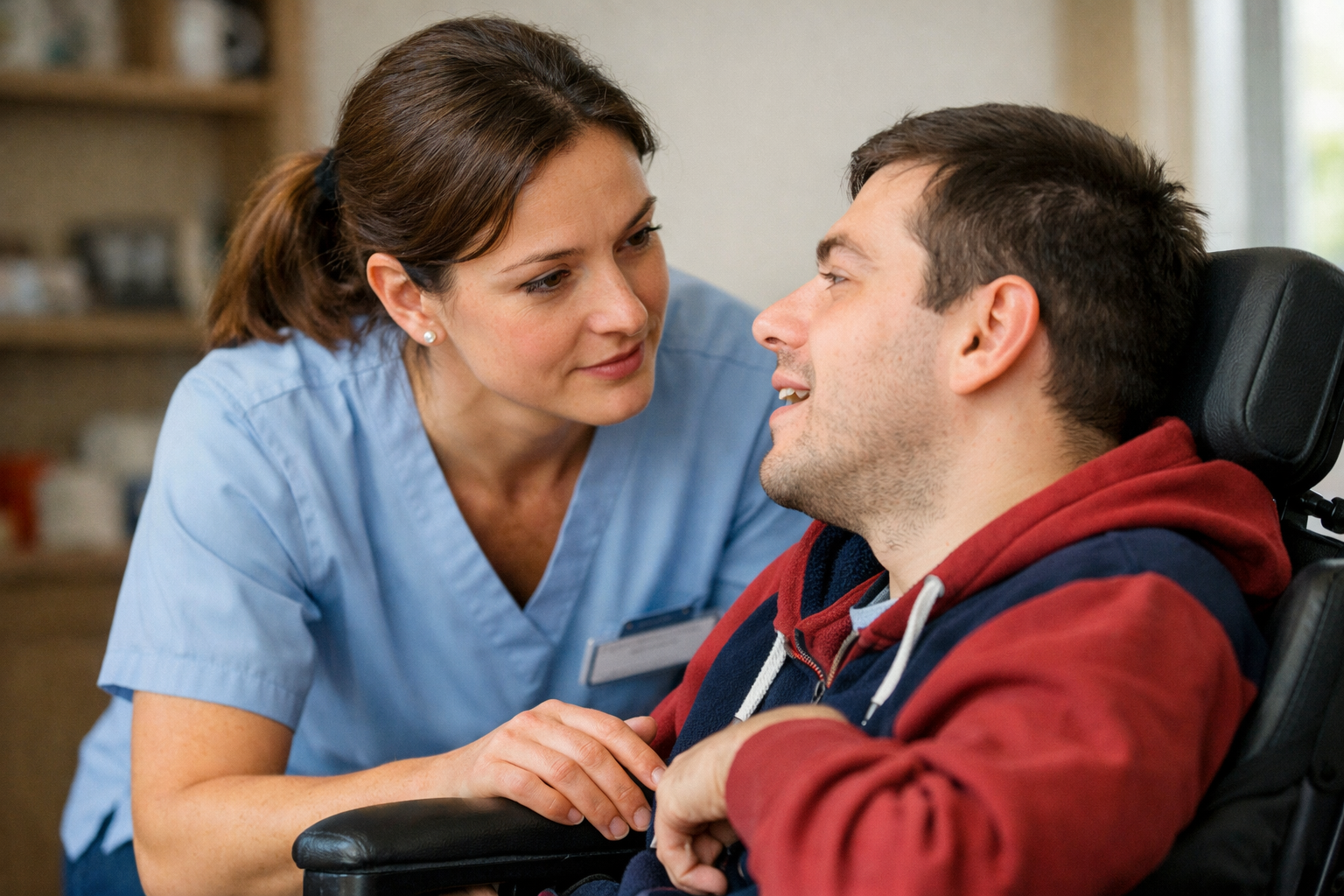 Caregiver supporting an individual at home