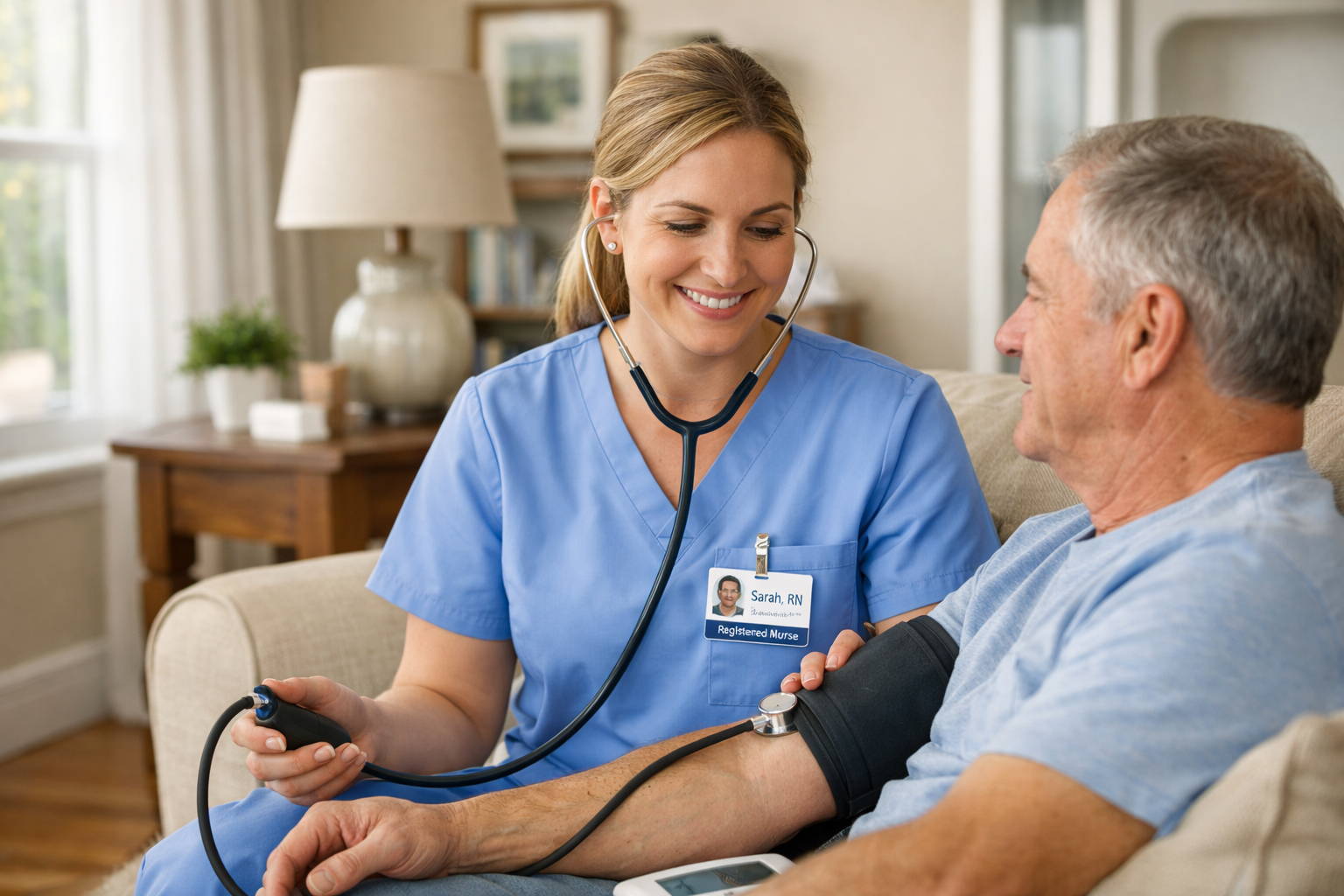 Nurse providing clinical care